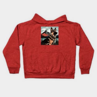 German Shepherd in Mountainscape Kids Hoodie